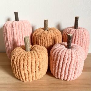 Pink & Orange Pumpkin Decor Set of 5